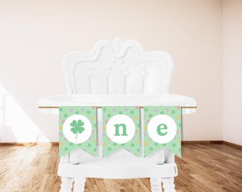 Lucky One First Birthday High Chair Banner | St Patricks Day Birthday | Lucky One Birthday | Lucky One | 1st Birthday | One Banner | Rainbow
