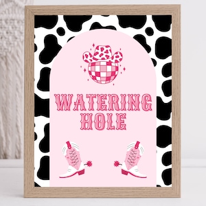 Watering Hole | Man I Feel Like I&#39;m One! | Disco Cowgirl Birthday Sign | Let&#39;s Go Girls | Space Cowgirl | 8x10 | Printable
