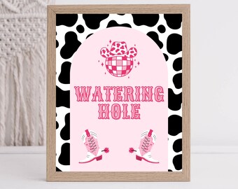 Watering Hole | Man I Feel Like I'm One! | Disco Cowgirl Birthday Sign | Let's Go Girls | Space Cowgirl | 8x10 | Printable