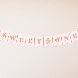 Sweet One Banner | Gingerbread | Christmas Birthday | Sweet One Birthday | 1st Birthday | Baking Spirits Bright | First | Printable