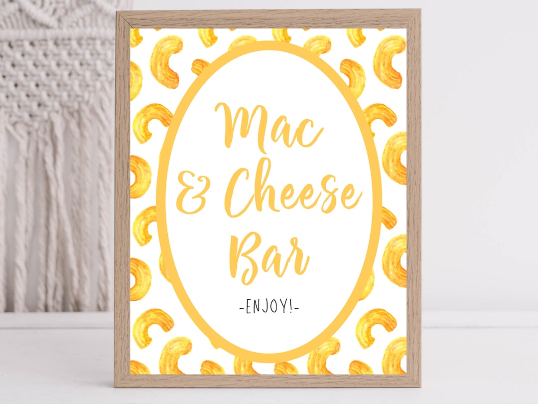 Holy Macaroni Mac & Cheese Bar Sign Macaroni and Cheese Party First