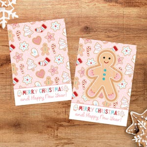 Christmas Cookie Card | Gingerbread Cookie Card | Cookie Cards Christmas | Cookie Backers Card | 3.5x5 Mini Cookie Card | Printable