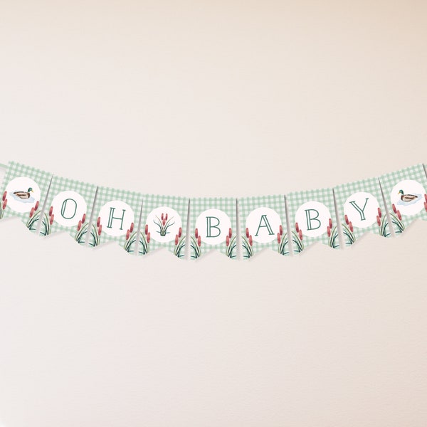 Enten Oh Baby Banner | Baby Girlande | Enten-Babyparty | Stockente Ente | Wimpelkette | Junge-Babyparty | Mädchen-Babyparty | Druckbar