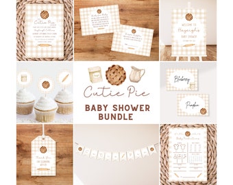 Cutie Pie Baby Shower Bundle | Gingham | Sweet as Pie | Baking Baby Shower | Fall Baby Shower | Winter | November | Printable Party Package