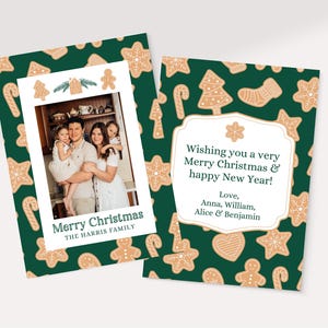 Gingerbread Christmas Card | Christmas Cookie Card | Printable Christmas Card | Photo Christmas Card | Gingerbread House | Gingerbread Man