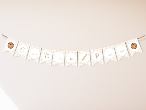 Sweet As Pie Banner - Cutie Pie Baby Shower Decor, Baking Theme Birthday Bunting