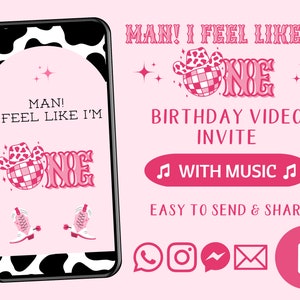 Man I Feel Like I&#39;m One! | Disco Cowgirl Birthday Invitation | Space Cowgirl | Nashville Birthday | Animated Video Invitation