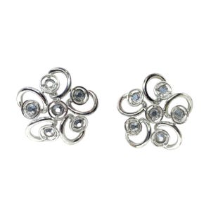 Pendientes vintage Sarah Coventry Celestial Ice de plata con cierre de clip de 2"