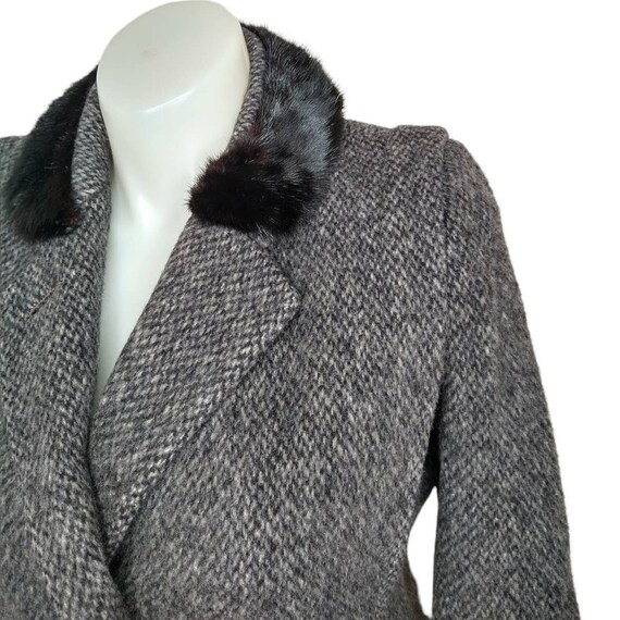 40's 50's Vintage Herringbone Pure Wool Coat Jack… - image 4