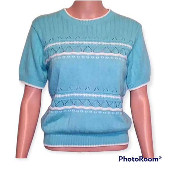 Vintage Petite Kawaii Short Sleeve Sweater - image 1