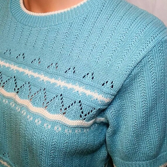 Vintage Petite Kawaii Short Sleeve Sweater - image 2