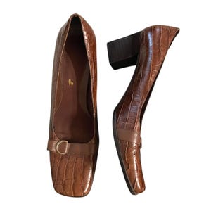 Brown Croc Heels - Etsy