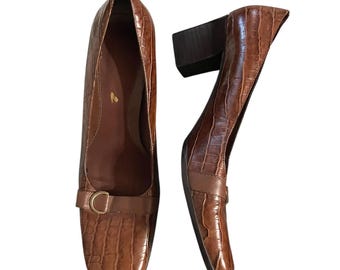 Vintage Snakeskin and Leather Loafers Men display picture 1