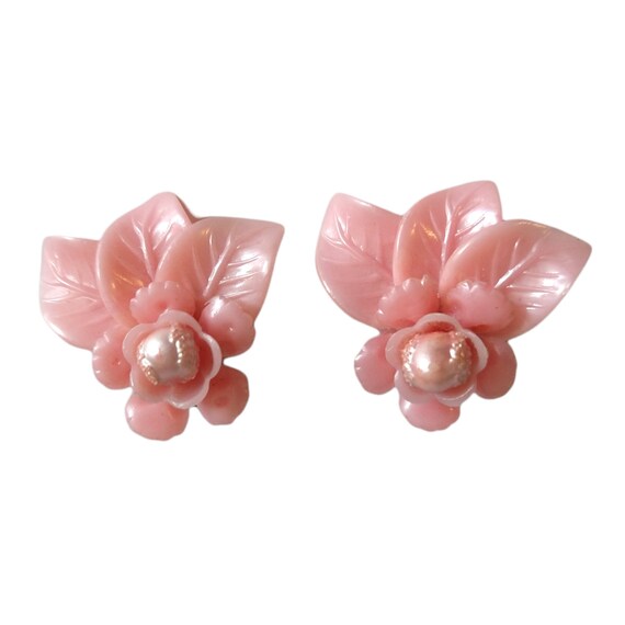 40's Vintage Western Germany Celluloid Flower Ros… - image 1
