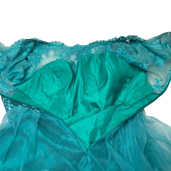 Blue 50's Ball Gown size 10 Tulle Lace Beading Se… - image 9