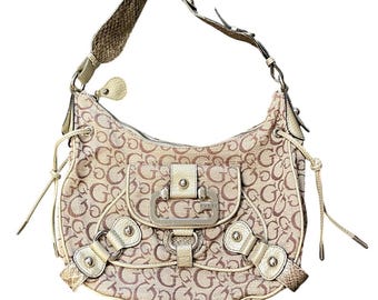 ヴィンテージ Guess Y2K ピンクビニールフェイククロコダイルバレル 