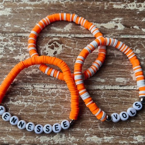 Volunteers Gameday Bracelets | College Team | Team Bracelet | Football | Basketball | Baseball | Sports Bracelet | College Bracelet Stack
