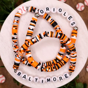 Orioles Gameday Bracelets | Baseball Team | Team Bracelet | Baseball | Sports Bracelet | Bracelet Stack | Go Team | Orioles Baseball