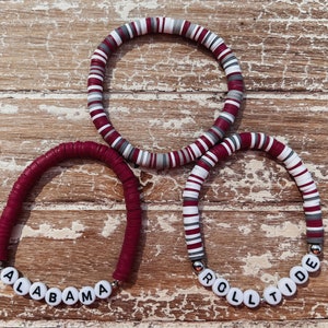 Roll Tide Gameday Bracelets | College Team | Team Bracelet | Football | Basketball | Baseball | Sports Bracelet | College Bracelet Stack