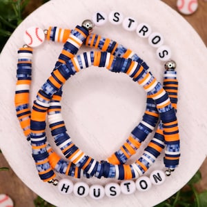 Astros Gameday Bracelets | Baseball Team | Team Bracelet | Baseball | Sports Bracelet | Bracelet Stack | Go Team | Astros | Astros Baseball