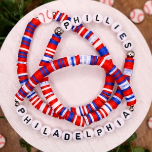 Phillies Gameday Bracelets | Baseball Team | Team Bracelet | Baseball | Sports Bracelet | Bracelet Stack | Go Team | Phillies Baseball