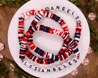 Angels Baseball Bracelet Stack | Handmade Team Jewelry