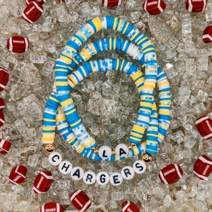 Chargers Gameday Bracelets | Football Bracelet | Team Bracelet Stack | Team Bracelet | Go Team | Sports Bracelet