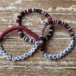 Gamecocks Gameday Bracelet | College Team | Team Bracelet | Football | Basketball | Baseball | Sports Bracelet | College Bracelet Stack