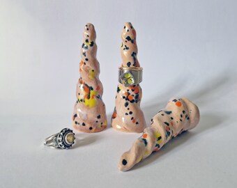 Ceramic unicorn ring cone, Jewellery storage, Ring display, Unique Clay unicorn ring holder, Unicorn gift for a girl