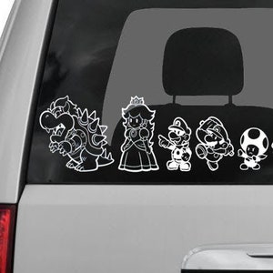 Super Mario Stick Figure Family Vinyl Decal / Sticker / Label