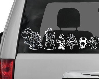 Super Mario Stick Figure Family Vinyl Decal / Sticker / Label