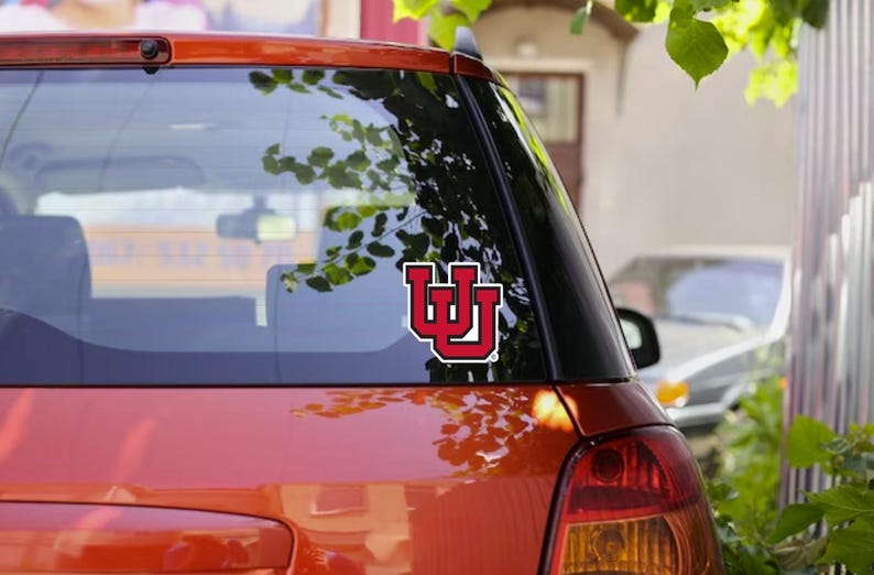 Uth Window Sticker University of Utah Interlocking U Logo Car Rear Window Decal / Sticker ...