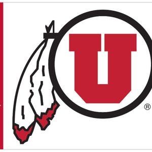 Autoruitsticker / sticker met cirkel en veren van de universiteit van Utah met cirkel en veren
