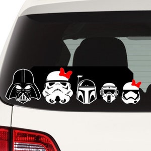 Star Wars Empire Helmet Stick Figure Family Vinyl Decal / Sticker / Label