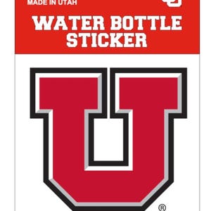 Sticker University of Utah Block U-helm bidon