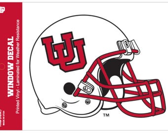 University of Utah Interlocking U Helmet Car Rear Window Decal