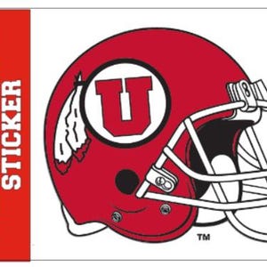Sticker rode cirkel en veren helm waterfles Universiteit van Utah