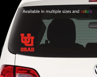 Pegatina de vinilo recortable entrelazada de la Universidad de Utah - Disponible en varios tamaños y colores - ¡Envío y seguimiento gratis! - Descuento. Con licencia.