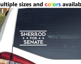 Pegatina/calcomanía/etiqueta de vinilo de Sherrod para el Senado