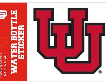 University of Utah Interlocking U Logo Water Bottle sticker