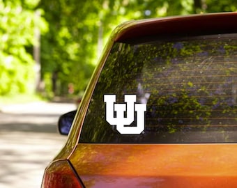 University of Utah Interlocking U Cut Vinyl sticker - Available in multiple sizes and colors - Free Shipping and Tracking! - Off. Licensed
