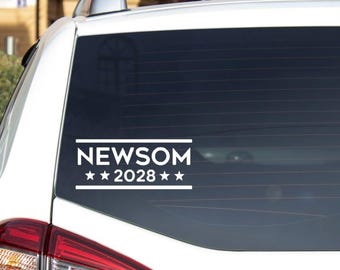 Calcomanía de vinilo Newsom 2028 para coche, portátil y tableta