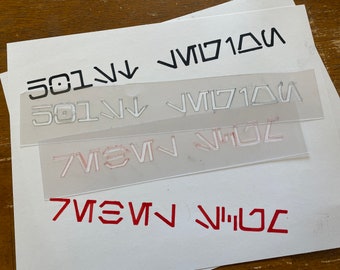 Personalized Star Wars Inspired Aurebesh Lettering Stencil- Three styles to choose from