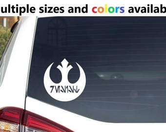 Pegatina/calcomanía con el logo rebelde de Star Wars y la palabra "Resistir" en Aurebesh.