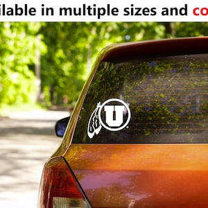 University of Utah cirkel en veren vinylsticker - verkrijgbaar in meerdere maten en kleuren - gratis verzending/tracking! - Officieel gelicentieerd
