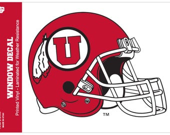University of Utah Red Circle and Feather Car Rear Window Decal