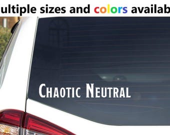 Pegatina/calcomanía de vinilo de alineación neutral caótica - Disponible en varios tamaños y colores - Envío gratuito con seguimiento