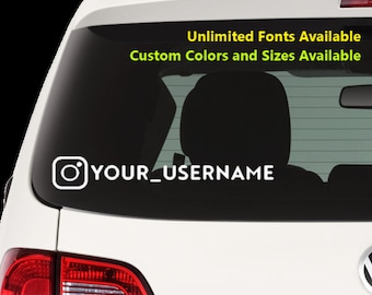 Customized Instagram Username Sticker / Decal - Choose ANY Font and all sorts of colors