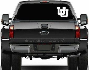 University of Utah Interlocking U Cut Vinyl Truck Window Sticker / Decal - Free Shipping and Tracking! - Officially Licensed
