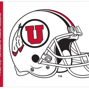 Witte cirkel en veren auto achterruitsticker Universiteit van Utah